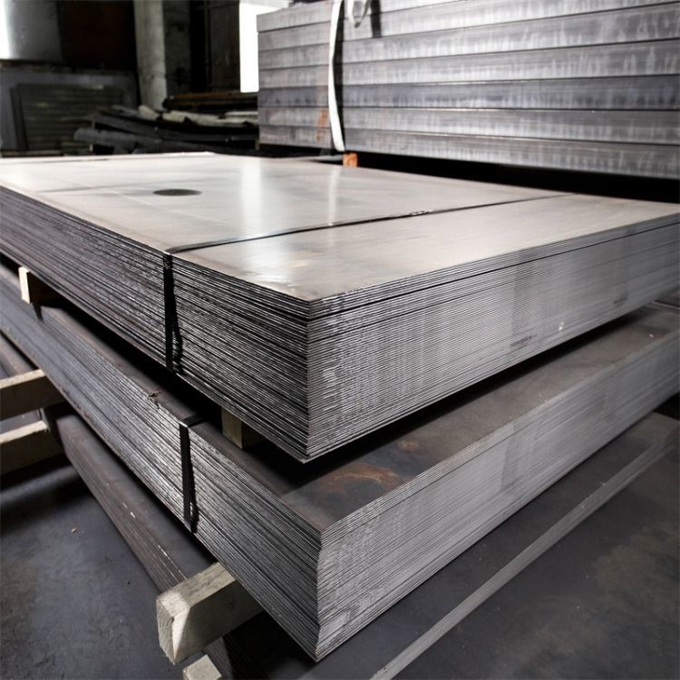 Carbon steel plate stack showing plate edges and thickness